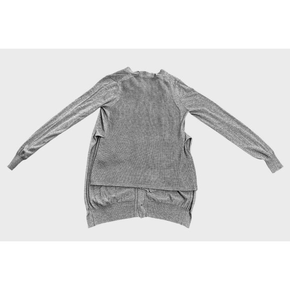 Current Air Gray Longline Cardigan Two-piece Sweater Button Front Pockets Womens - Picture 5 of 6